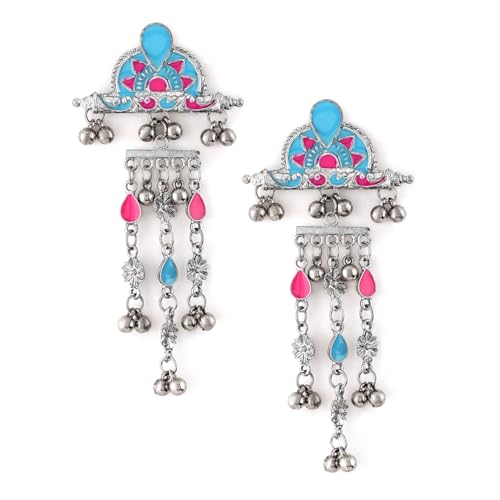 Image of Rubans Oxidised Dangle Earrings Boho Stylish Trendy Jewellery Gift for Women & Girls