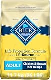 Blue Buffalo Life Protection Formula Healthy Weight Dog Food Natural Dry Dog Food for Adult Dogs Chicken and Brown Rice 11.7kg