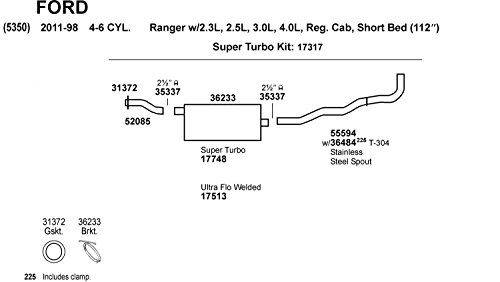 Image of Dynomax 52085 Exhaust Pipe for Ford Ranger