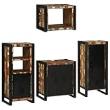 vidaXL Juego de muebles de baño con armario compacto, estantes esenciales para montar en la pared, organizador y decoración de estilo rústico