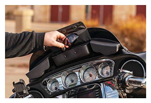 Kuryakyn 5261 Batwing Fairing Storage Pouch Bag With Magnetic Closures For 2014-19 Harley-Davidson Motorcycles, Black #TOP2