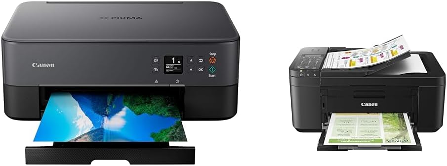 Canon PIXMA TS6420a All-in-One Wireless Inkjet Printer [Print,Copy,Scan], Black, Compatible with Alexa & PIXMA™ TR4720 Wireless Inkjet All-in-One Color Printer, Black