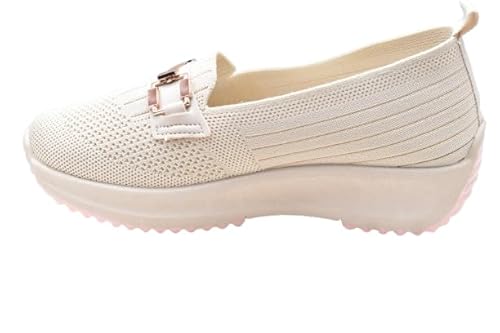 حذاء باليرينا بكعب للنساء من بريباندا، اوف وايت - مقاس 40-65863