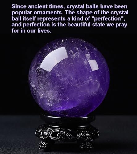 Cristal améthyste violet en forme de sphère décorative avec stand de 6cm