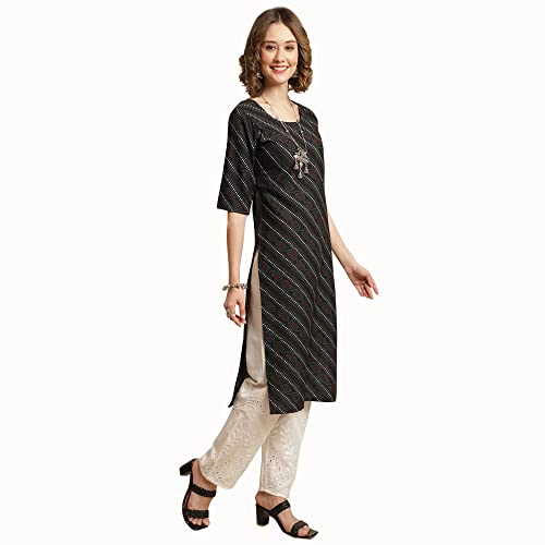 Image of Pinkmint Women's Crepe Floral Regular Kurta