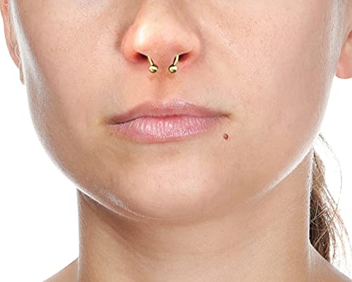 14 Gauge 14K Yellow Gold Circular Horseshoe Barbell Lip Eyebrow Belly Nipple Ring 1/2 Inches By Lavari Jewelers #TOP3