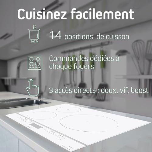 SAUTER Table induction 3 foyers dont 1 zone Amplitude SPI9544W - vue 5