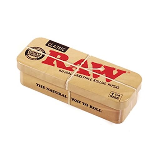 RAW 1 1/4 Cone Caddy Metal Storage Container Tin Rolling Papers 79mm