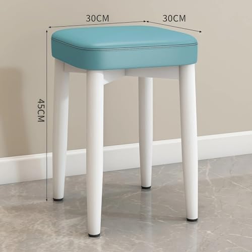 【Hongjiwa】スタッキングスツール 背もたれなし 四角椅子 座面高さ 45cm PU レザー テクニカルクロス スチール脚 積み重ね可能 省スペース 北欧スタイル ダイニングチェア 玄関 リビング オフィス 店舗用 (HJW 座面厚手 PU レザー ダークグレー ラテックスクッション付き) [2]