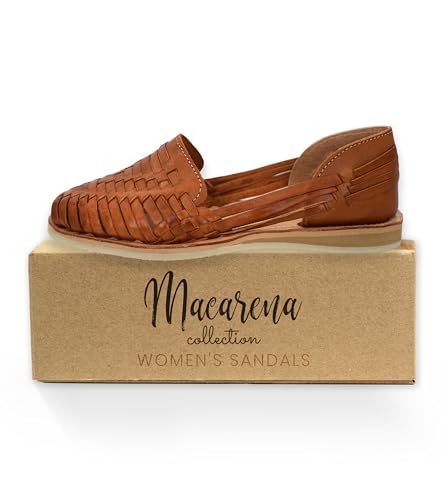 Macarena Collection Womens Shoes Leather Sandals for Women | Huarache Handmade Mexican Sandals Women | Comfortable & Stylish Womens Sandals 813 Style2