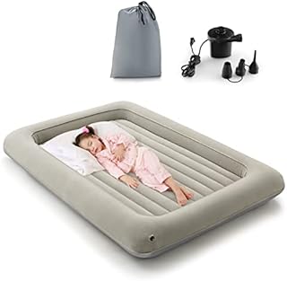 Maxmass Kids Inflatable Travel Bed, Portable Air Mattress with Electric Pump, Storage Bag and Repair Kit, Blow up Camping Bed for Home Road Trip Camping