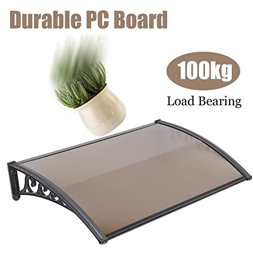 Yumeige Outdoor Awning Window Awning Door Canopy, Patio Polycarbonate Cover Roofing Canopies, Garden Porch Shelter Uv Protection Hollow Sheet, Scalable (Color : Brown, Size : 80X120Cm/31X47In-1Pc) #TOP4