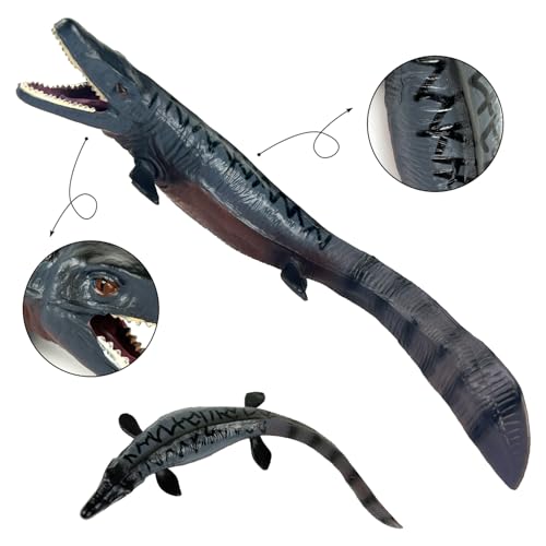 Image of SmilerSmile 7.8 inch Tylosaurus Figurine Plastic Sea Creature Toy for Toddlers | Solid PVC Action Figure, Simulation Sea Animals, Educational Ocean Animal Model, Non-toxic Safe Bath Toy for Kids