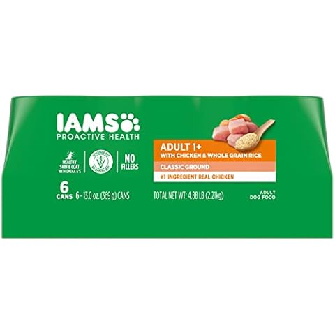 IAMS PROACTIVE HEALTH Adult Wet Dog Food Classic Ground with Chicken and Whole Grain Rice, 6-Pack of 13 oz. Cans Cover