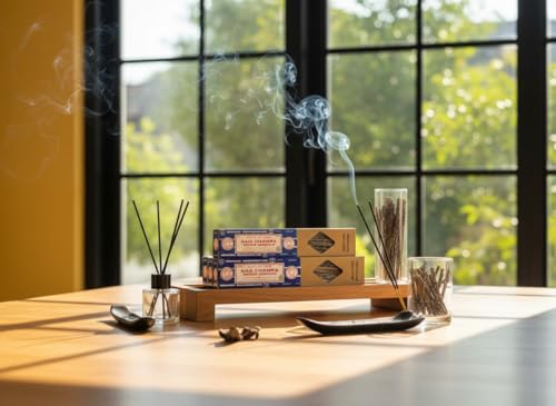 Image of Satya Smudge Incense Stick - Hand-Rolled Indian Masala Incense for Meditation, Yoga & Spiritual Cleansing Pack of 6 (Nag Champa)