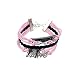 Pooqdo(TM) Fashion Retro Infinity Elephant Love Charm Leather Pink Rope Bracelet Decoration Tools