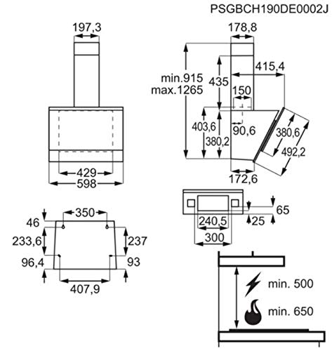 AEG-DVE5671HG-Campana-extractora-decorativa-60-cm-3-niveles-de-portencia-intensiva-Funcion-Brisa-Tactil-Potencia-700-m3h-54-dBA-Luces-LED-Conexion-placa-Chimenea-incluida-Inox-Clase-A