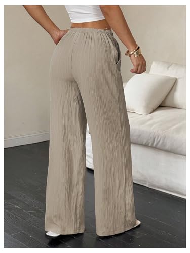 MakeMeChic Women's Casual Wide Leg Pants Summer Beach Palazzo Pants2