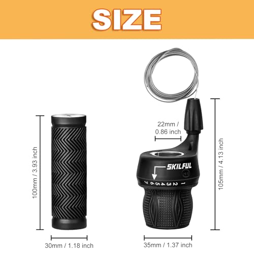 image for EMERK Bicycle 21 Speed Shifter Lever Revoshift Shift Lever Set, 3 x 7 