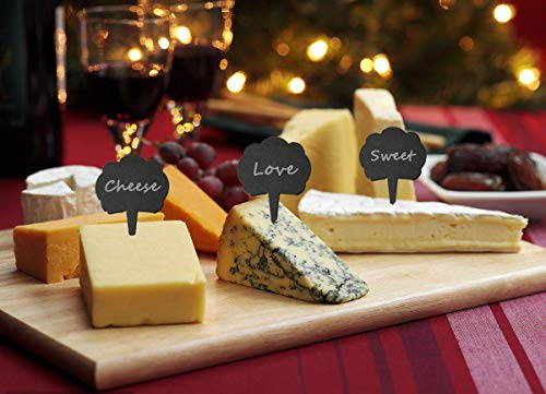 Lonovel Cheese Markers Set Natural Slate Cheese Labels Slate Tags,6 Cheese Labels With 2 Chalk Markers 1 Storage Box Set,Kitchen Cheese Tools For Home Or Restaurant Birthday,Party(Starry Sky&Universe) #TOP2