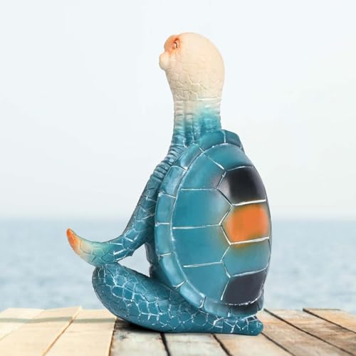 Estatua de Tortuga Marina en Meditación para Decoración miniatura 7