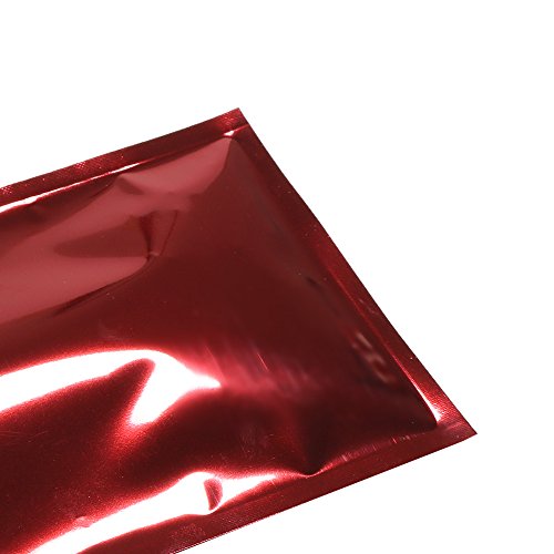 Bolsas de embalaje plano QuickQlick de aluminio rojo para almacenar muestras y objetos pequeños 5