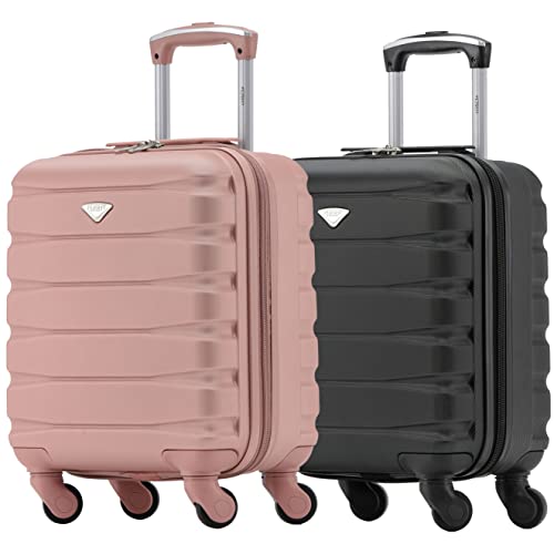 Flight Knight Juego de 2 Maleta Rigida Ligera de 4 Ruedas, Equipaje de Mano Aprobado Para Mas de 100 Aerolineas como British Airways, Ryanair y easyJet Aprobado como Equipaje de Mano Gratis 45x36x20cm Cover