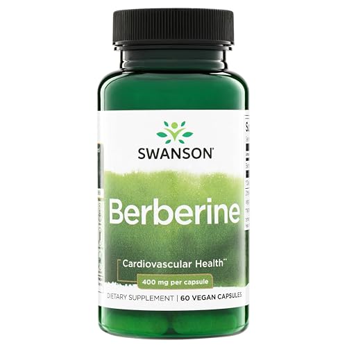 Swanson Berberine HCl Cardiovascular and Metabolic Health Supplement for Health-Conscious Adults - Non-GMO Vegan Gluten-Free (60 Vegan Capsules 400 mg Each)