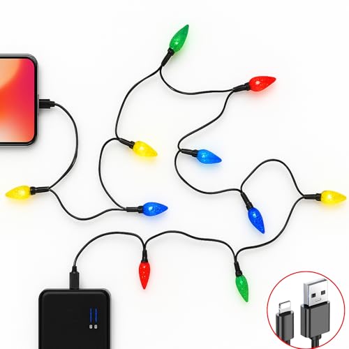 2 Pack Christmas Lights Phone Charging Cable, Xmas 55