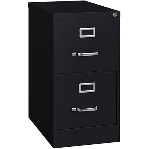Lorell 2-Drawer Vertical File, 15 by 22 by 28, Black LLR42291