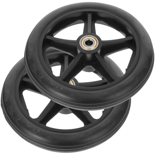 HOMSFOU 2個 車椅子の前輪 6インチホイール キャスターホイール車椅子 車椅子の後輪 ウォーカーホイール 交換 車輪 ローラー タイヤ 付属品 プラスチック