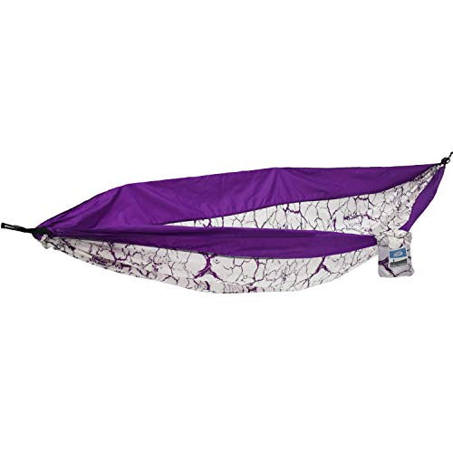 Equip Outdoors One Person Portable Camping Hammock, Hanging Kit Included, Purple Lightning