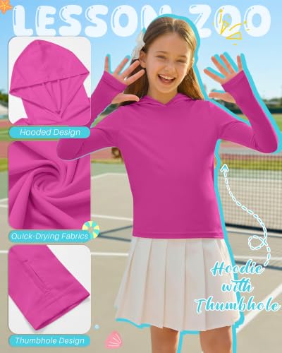 Image of 3 Pack Girls Long Sleeve Hoodies Thumbhole Shirts