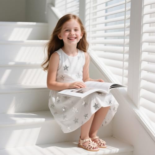Image of Kiderence Toddler Flower Girl Sandals Open Toe Dress Shoes Wedding Party