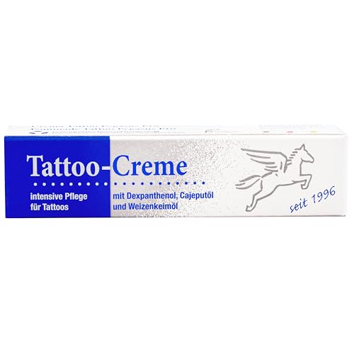 Pegasus Pro Tattoo-Creme 25ml, Tägliche Pflege & Aftercare für Intensiven Tattooschutz, Feuchtigkeitsspendend mit Cajeputöl, Mit Weizenkeimöl und Dexpanthenol, Made in Germany