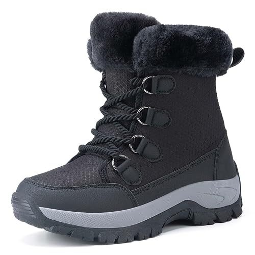 Women's Winter Waterproof Snow Boots Men's Warm Hiking Ankle Boots Anti-Slip And Wear-Resistant Snow Sports Shoes Cold-Resistant Walking Shoes