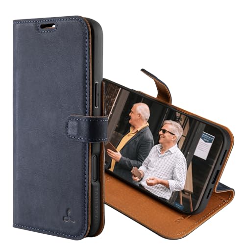 Étui coque portefeuille pour iPhone 16 Plus anti choc bleu