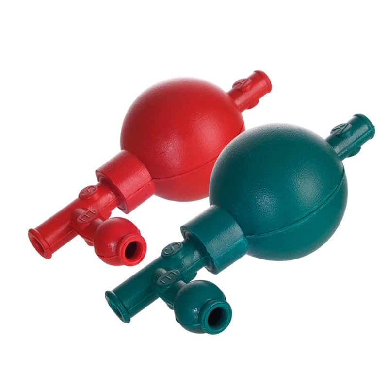 Ilościowe gumowe kulki ssące – zestaw 4 szt. Trójdrożne laboratoryjne pomocniki do pipet do płukania uszu i przenoszenia płynów(Green+red)