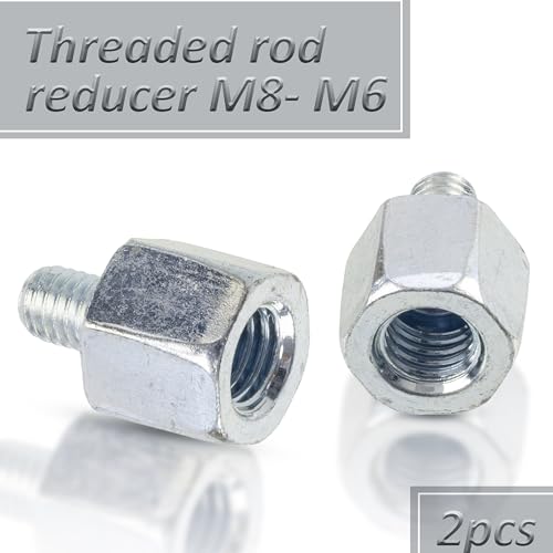 Miniatura 2 de Aerzetix - C76002 - Juego De 2 Reductores De Rosca Métrica Para Tornillo Tuerca Unión Para Atornillar M8 Hembra A M6 Macho - En Acero