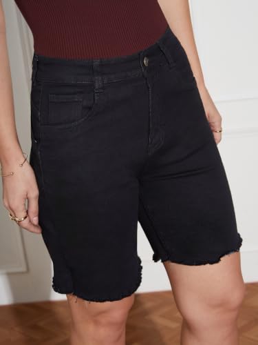 Image of Miss Chase Women's White Regular High Rise Clean Look Regular Stretchable Denim Shorts