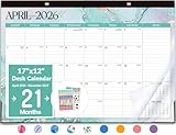 Forvencer Desk Calendar 2026-2027, 21 Months Calendar Runs from April 2026 to December 2027, 17' x 12' Large 2026 Wall Calendar Monthly Planner with Plastic Cover for Home School Office