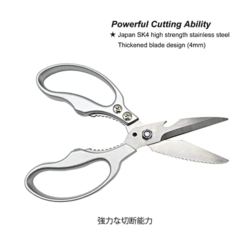 Tonma [Made In Japan] Kitchen Shears Heavy Duty, Multipurpose Stainless Steel Poultry Shears Dishwasher Safe, Japanese Kitchen Scissors Sharp Non-Slip Cooking Scissors For Chicken, Fish, Food, Herbs #TOP1