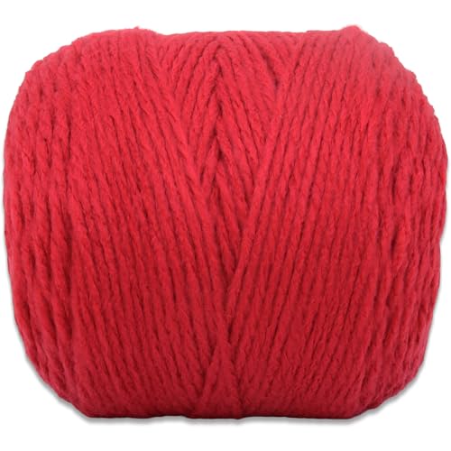 Image of ThreadArt Chunky Yarn Cake for Crochet #6, 300g /316 Yds, Red 15 | Soft super bulky #6 acrylic yarn cake for blankets, scarves, hats, crochet and knitting. Big 300g cake is machine washable.