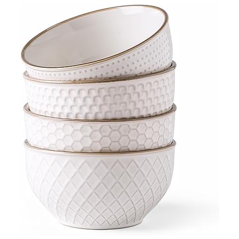 GBHOME Stoneware Cereal Bowls Set Cover