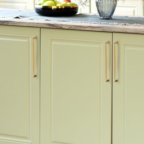 Image of Ravinte Brushed Brass Cabinet Handles Solid Handles,10 Inch,5 Pack