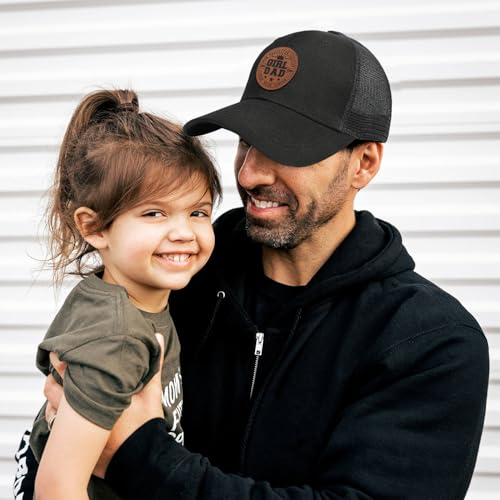 Image of World's Best Dad Ever Trucker Hat Baseball Cap Fathers Day Birthday Gifts for Dad from Daughter Son Black Fathers Day Hat