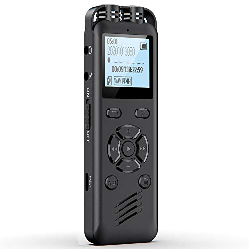 32GB Digital Voice Recorder, KINPEE Audio Sound Recorder Portable Recording Device Voice Activated Recorder for Meeting Lecture Rechargeable Dictaphone MP3 Recorder with Playback for Interview