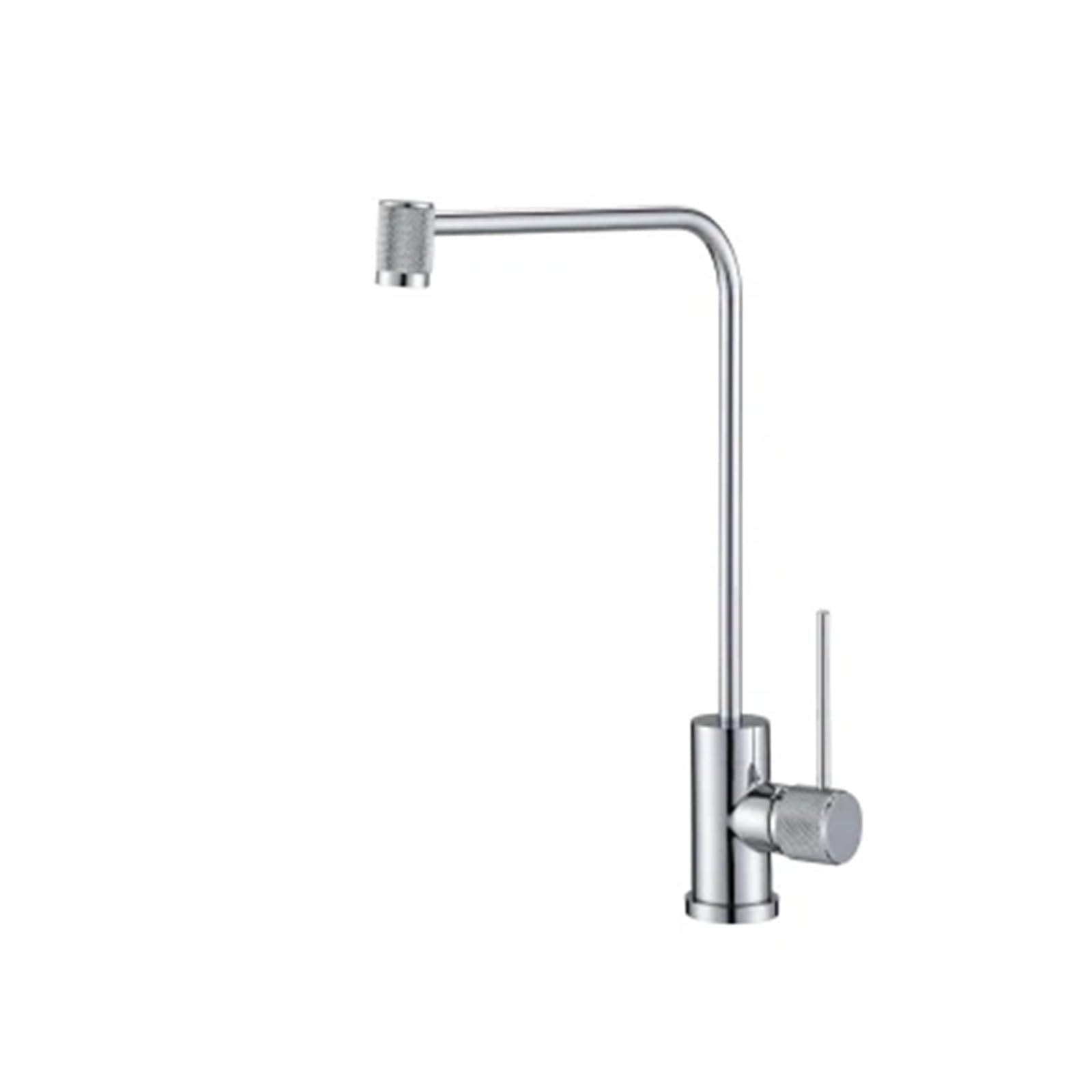 Robinet à boire en chrome brillant au design épuré pour évier