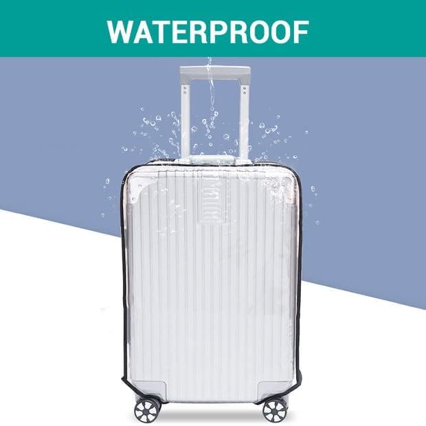 Image of LIGHTNIING HAMMERZ Transparent Luggage Cover|Clear PVC Suitcase Protective Case|Waterproof Spinner Travel Bag Trolley Cover|(24 Inches)