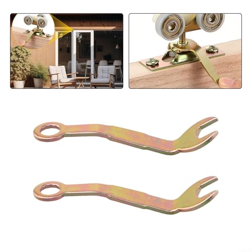 2 piezas conjunto de llave para puerta corrediza galvanizada para puertas plegables, mecanismos de puertas corredizas, mantenimiento de puertas interiores de vehículos recreativos y aplicaciones residenciales de puertas corredizas miniatura 3